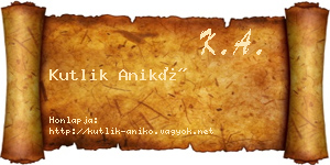 Kutlik Anikó névjegykártya